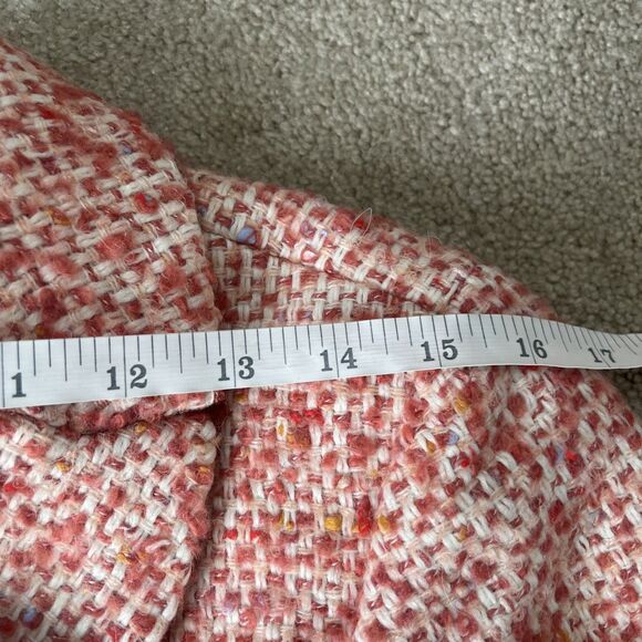 J Crew Nalya Daphne Italian Tweed Topcoat Womens 8 Guava Pink Peacoat Classic - Picture 7 of 8